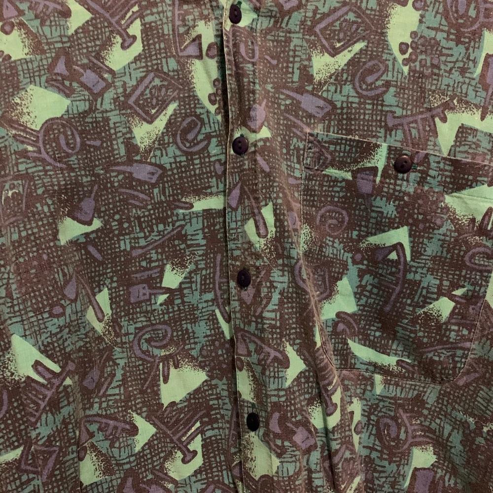 Vintage Pattern Button Down Shirt - image 2